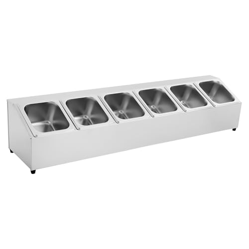 KumuJ Aufsatzbord Behälter Gestell Aufsatzbord für Behälter Zutatenbehälter 5 Edelstahl, Spülmaschinenfest inkl 5 1/6 Behältermit 5 Passenden Deckeln Behälter Aufsatzbord Gestell Spülmaschinenfest von KumuJ