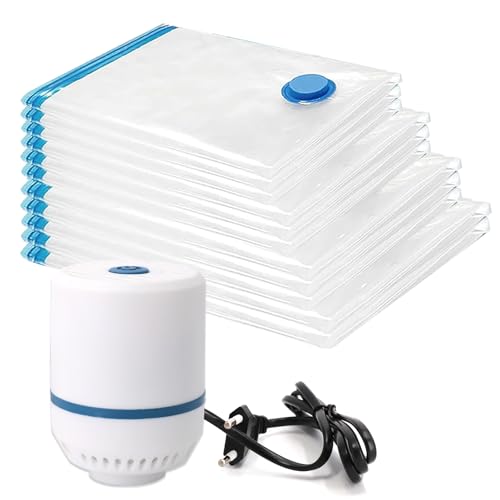 11-teiliges Vakuumierbeutel-Set mit elektrischer Pumpe – Wiederverwendbare Vakuumbeutel in den Größen 2XL, 3L, 3M und 3S – Ideal für Decken, Bettdecken, Kissen und Umzüge – Perfekt für Reisen und Plat 11-teiliges Vakuumierbeutel-Set mit elektrischer Pumpe – Wiederverwendbare Vakuumbeutel in den Größen 2XL, 3L, 3M und 3S – Ideal für Decken, Bettdecken, Kissen und Umzüge – Perfekt für Reisen und Plat von Kunaxku
