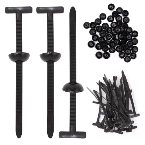Nylon Universal Kabelbinder Schnalle, Kabelbinder für Auto, Selbstverriegelung Krawattenhalter, Stoßstange Retainer Clips Kunststoff Nieten Befestigungselemente für Auto Reparaturen Quick Fix (200PCS) von Kunaxku