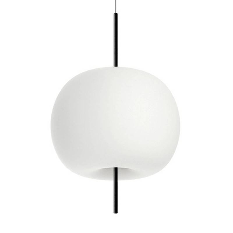 kdln Hängeleuchte Kushi, schwarz/weiß, Ø 43 cm, dimmbar von kdln