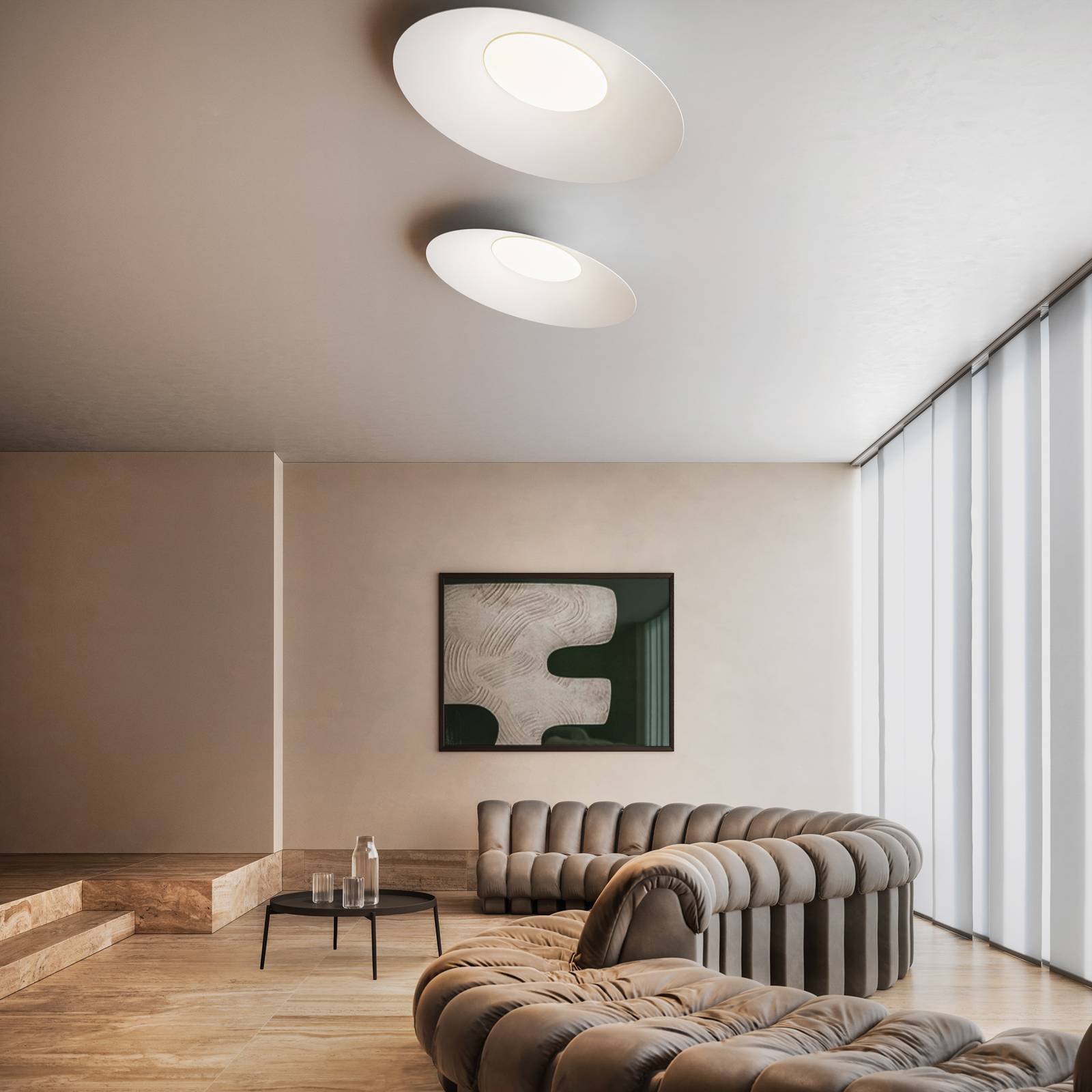 kdln LED-Deckenlampe Kate, 2.700 K, weiß, Ø 90 cm, Metall kdln LED-Deckenlampe Kate, 2.700 K, weiß, Ø 90 cm, Metall von kdln