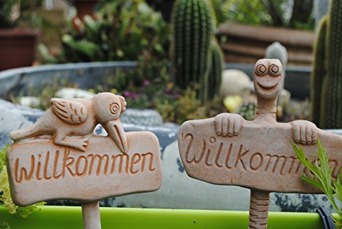 Kunert-Keramik Gartenstecker,Willkommen,2er Set,Nr.3, 24cm hoch von Kunert-Keramik