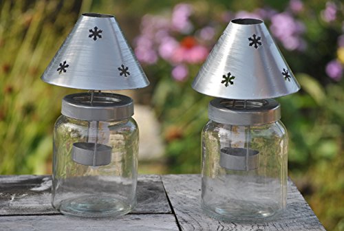 Kunert-Keramik Windlicht,Teelichtglas,Countryfield,21cm hoch,2er Set von Kunert-Keramik