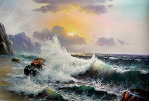 Kungfu Art Handgefertigte Seascape Ölgemälde, Ölgemälde, Motiv: Ozeanwellen auf Leinwand, Wandkunst für Wohnzimmer, Schlafzimmer, Zuhause, 100% handgemacht, gerahmt und dehnbar Kungfu Art Handgefertigte Seascape Ölgemälde, Ölgemälde, Motiv: Ozeanwellen auf Leinwand, Wandkunst für Wohnzimmer, Schlafzimmer, Zuhause, 100% handgemacht, gerahmt und dehnbar von Kungfu Art