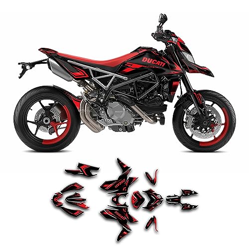 Kungfu Graphics Aufkleber-Kit für Supermoto Hypermotard 950 Hypermotard950 2019 2020 2021 2022 2023, Rot Schwarz, DCTHYP9519N001-KO von Kungfu Graphics