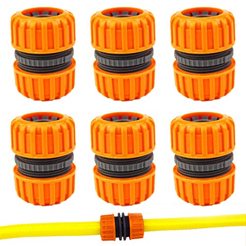 6 Stück Schlauch-Reparatur-Anschlüsse, Doppelverlängerung und Fixier-Wasserhahn-Anschlüsse für 1,27 cm Gartenschlauch. von Kungfu Mall