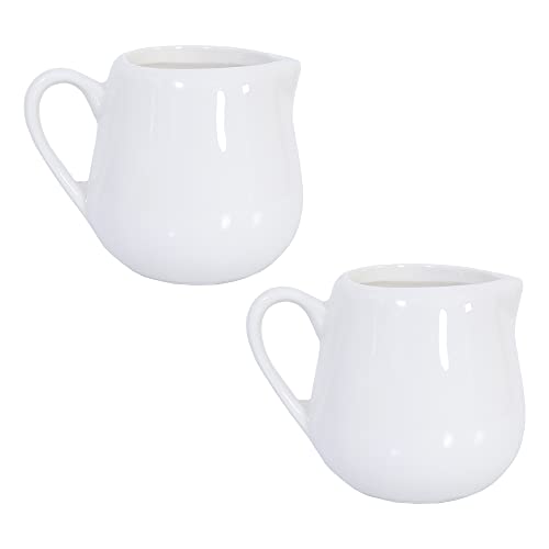 2 X Small Ceramic Milk Jug 75ml White von Kungfu Mall