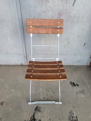 Kunibert Biergartenstuhl Terrassenstuhl Gartenstuhl Klappstuhl Brauerei 1A Brauereiqualität für dauerhaften Außenbereich direkt vom Hersteller Farbe: Nussbaum verzinkt I.G.BGG25 von Kunibert