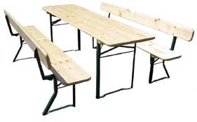 Kunibert Bierzeltgarnitur Biergartengarnitur 1 A Brauereiqualität mit 67cm er Tischbreite direkt vom Hersteller 2 -Fach lackiert Maß: 220x67cm von Kunibert