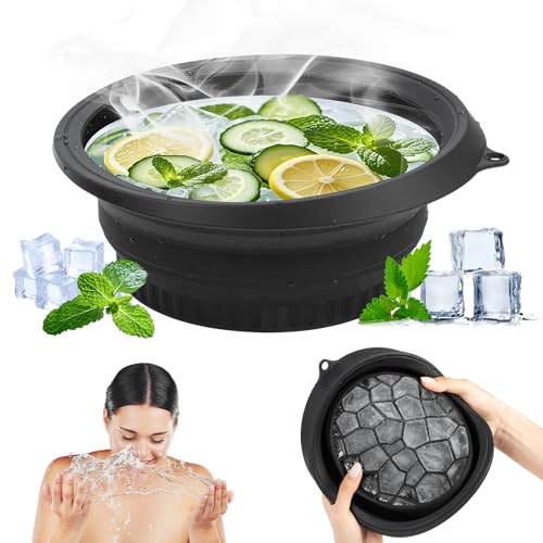 Face Ice Bath Bowl, Waschschüssel für Gesicht Eingebaute Eiswürfelschale Waschbecken, Silikon Gesicht Eiswanne, Faltbares Facial Ice Bath Bowl zur Schwellungen Linderung, Tragbare Gesichtsschüssel für Face Ice Bath Bowl, Waschschüssel für Gesicht Eingebaute Eiswürfelschale Waschbecken, Silikon Gesicht Eiswanne, Faltbares Facial Ice Bath Bowl zur Schwellungen Linderung, Tragbare Gesichtsschüssel für von Kunoli