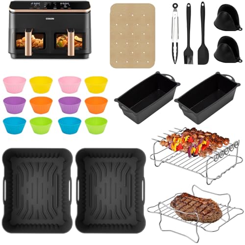Heißluftfritteuse Zubehör für COSORI Heißluftfritteuse 8,5L, Airfryer Zubehör Air Fryer Accessories für COSORI Dual Zone Air Fryer 8,5L, Cookwise 9L von Kunoli