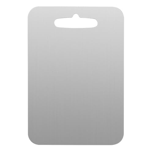 Titan Schneidebrett, Titanium Schneidebretter Edelstahl 7.9x11.4 Inch, BPA-frei Chopping Board, Antibakteriell Cutting Board, Doppelseitiges Lebensmittel Grade Schneidebrett von Kunoli