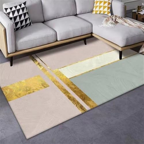 Anti Rutsch Für Teppich kurzflor Schlafzimmer schmutzabweisend Rosa Rechteck Geometrisches Design Moderner Stil Waschbar Deko Balkon 180X250CM von Kunsen