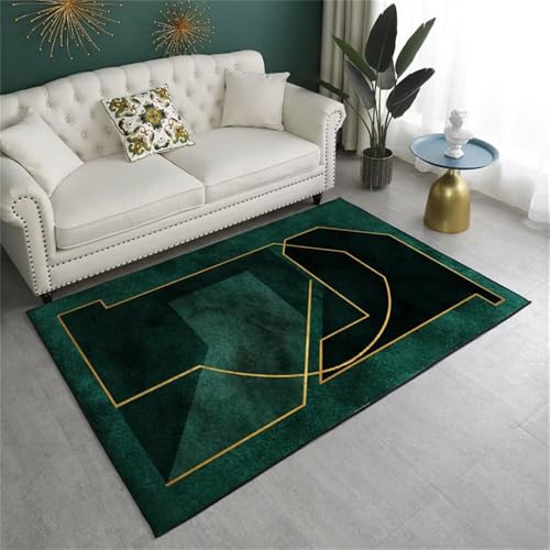 Kunsen 130X190CM Rechteckig EIN modernes geometrisches Teppich in Gelb das leicht zu reinigen ist Designer Grün Kinderteppich Vorraum von Kunsen