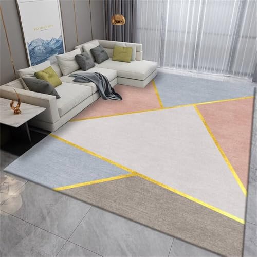 Kunsen 80X160CM Weicher Teppich Moderner geometrischer Anti-Rutsch, schmutzabweisender, modischer und waschbarer Korridor Teppich Kinderzimmer Mädchen Mehrfarbig Large Square Floor Cushions Velvet Te von Kunsen