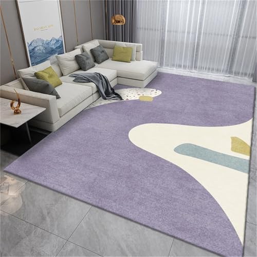 Kunsen Abwaschbarer Teppich antirutsch Blau Bequemes und langlebiges Wohnzimmer mit Retro-Blumenmuster 110x240CM schreibtischstuhl von Kunsen