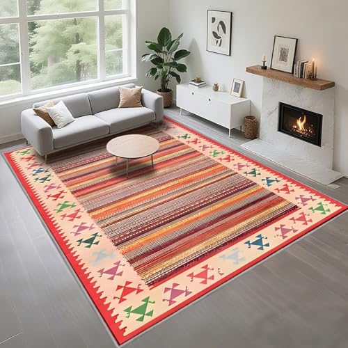 Kunsen Anti-Rutsch Wohnzimmer Teppichboden 50X80Cm Rot, Kurzflor Retro-Geometrie Für Flureingänge Kunsen Anti-Rutsch Wohnzimmer Teppichboden 50X80Cm Rot, Kurzflor Retro-Geometrie Für Flureingänge von Kunsen
