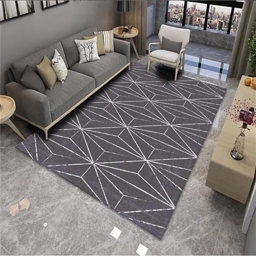Kunsen Carpet Bedroom Teppich mädchen gemütlich Modernes Design Grauer Teppich rechteckig minimalistischer Stil lichtecht waschbar Wohnzimmer Stuhl Teppich 60x90cm von Kunsen