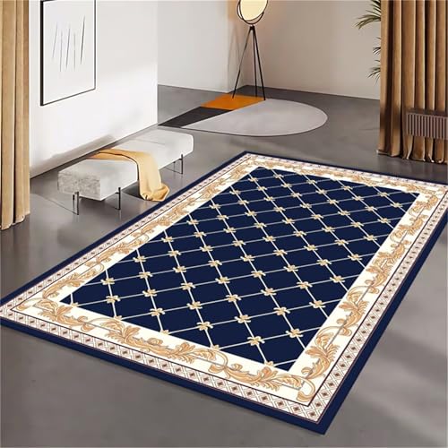 Kunsen Deko Zimmer Teenager sitzecke Blau Rutschfestes und schmutzabweisendes Wohnzimmer mit abstraktem Design im Flur 180x280CM Teppich für von Kunsen