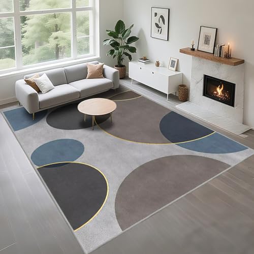 Kunsen Designer Teppich Wohnzimmer Moderner Stil grau blau 200x300cm, Moderne Geometrie Wird für Schlafzimmerflure verwendet von Kunsen