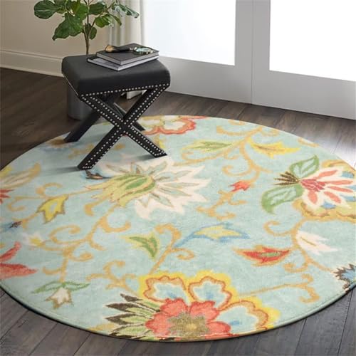 Kunsen Esstisch Teppich 80x80cm Bunt Einfach zu pflegende Moderne Blumen für Schlafzimmer und Wohnzimmer Waschbarer Flur komfortable Schalldämmung Kunsen Esstisch Teppich 80x80cm Bunt Einfach zu pflegende Moderne Blumen für Schlafzimmer und Wohnzimmer Waschbarer Flur komfortable Schalldämmung von Kunsen