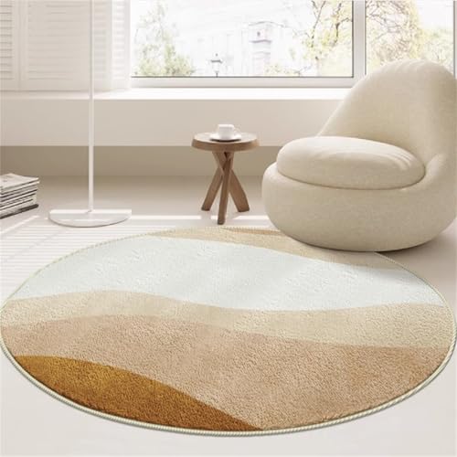 Kunsen Flur Teppich Läufer 120x120cm Braun Beige Leicht zu reinigendes modernes, minimalistisches Design für Schlafzimmer und Kinderzimmer teppiche fürs Muster von Kunsen