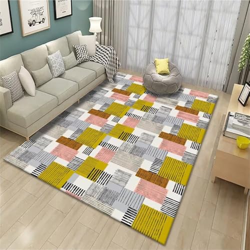 Kunsen Für Draußen Teppich 300X400CM grau Rosa gelb verschleißfesten pflegeleichten Streifenmuster Schlafzimmer Jungen Spielmatte Kunsen Für Draußen Teppich 300X400CM grau Rosa gelb verschleißfesten pflegeleichten Streifenmuster Schlafzimmer Jungen Spielmatte von Kunsen