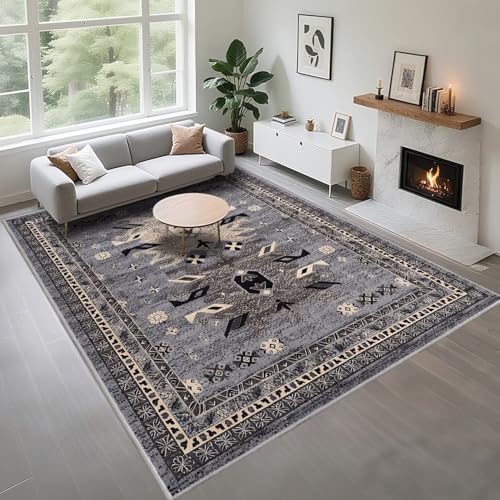 Kunsen Fußmatte Innen Staubdicht Grau 120x180cm, Retro-Blumen für Flurküchen Kunsen Fußmatte Innen Staubdicht Grau 120x180cm, Retro-Blumen für Flurküchen von Kunsen