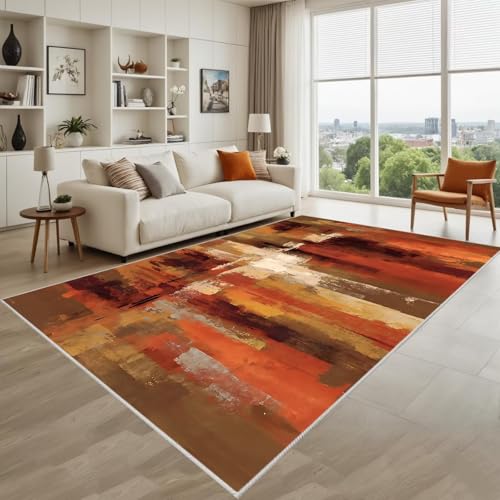 Kunsen Gemütlich Wohnzimmer Teppichboden Orange Braun 90X190Cm Kurzflor Abstraktes Design Für Esszimmer Und Schlafzimmer Kunsen Gemütlich Wohnzimmer Teppichboden Orange Braun 90X190Cm Kurzflor Abstraktes Design Für Esszimmer Und Schlafzimmer von Kunsen