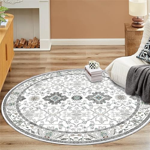Kunsen Hübscher Teppich 100x100cm Grau Weiches, rutschfestes, retroes Blumenmuster für das Wohnzimmer und Bett Waschbar Auslegware Kunsen Hübscher Teppich 100x100cm Grau Weiches, rutschfestes, retroes Blumenmuster für das Wohnzimmer und Bett Waschbar Auslegware von Kunsen