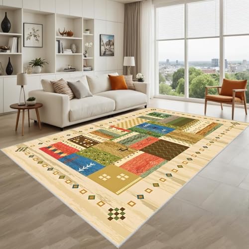Kunsen Keine Allergien Living Room Rug Grün 60X90Cm Kurzflor Vintage Blumen Für Kinderzimmer Küche von Kunsen