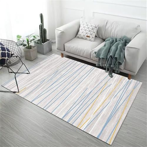 Kunsen Kinder Teppich deko Schlafzimmer Wohnzimmerteppich blau gelb Farbschema pflegeleicht 120X160CM von Kunsen