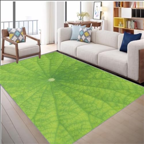 Kunsen Kinder Zimmer Teppich küchenteppich Grünes Blattmuster Schlafzimmer Dekoration Wohnzimmer Teppich Moderne Verschleißfestigkeit wohnzimmerteppich 120X160CM von Kunsen