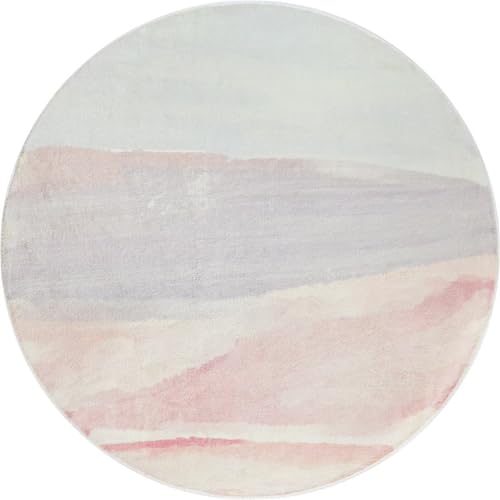 Kunsen Kinderteppiche 60x60cm rosa grau Leicht zu reinigendes modernes, minimalistisches Design für Schlafzimmer und Kinderzimmer sind verschleißfest Teppich Läufer von Kunsen