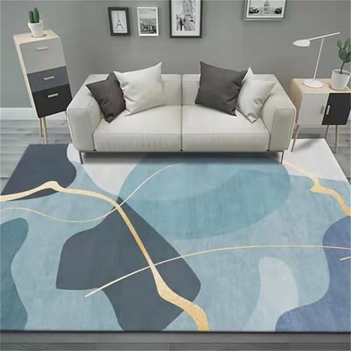 Kunsen Kinderzimmer Teppich teppiche für Wohnzimmer Blau Leicht zu reinigendes modernes, minimalistisches Muster das und 200x300CM küchenteppich waschbar von Kunsen