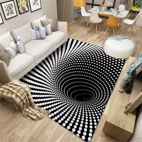 Kunsen Kleine Teppiche 300X400CM Schwarz Pflegeleichtes Jugendzimmer mit abstraktem Punktmuster tepich in Wohnzimmer Teppich Mädchen Kunsen Kleine Teppiche 300X400CM Schwarz Pflegeleichtes Jugendzimmer mit abstraktem Punktmuster tepich in Wohnzimmer Teppich Mädchen von Kunsen