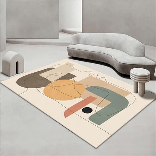 Kunsen Küchenaccessoires Anti rutsch für Teppich Beige Weich und waschbar, modern minimalistisch, geeignet Wohnzimmer Schlafzimmer 180x280CM kurzflor von Kunsen