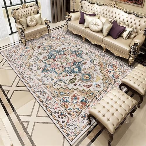 Kunsen Kuschelig Weich Bettvorleger Teppich 200X260Cm Bunte, Anti Rutsch Vintage-Blumen Kunsen Kuschelig Weich Bettvorleger Teppich 200X260Cm Bunte, Anti Rutsch Vintage-Blumen von Kunsen