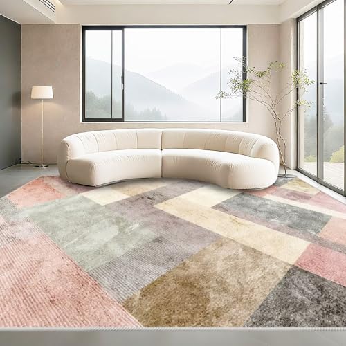 Kunsen Moderne Geometrische Wohnzimmer Teppich Rosa 200x300cm,Waschbar In Waschmaschine Antirutsch für Schlafzimmer,Vorzimmer,Esstisch Kunsen Moderne Geometrische Wohnzimmer Teppich Rosa 200x300cm,Waschbar In Waschmaschine Antirutsch für Schlafzimmer,Vorzimmer,Esstisch von Kunsen