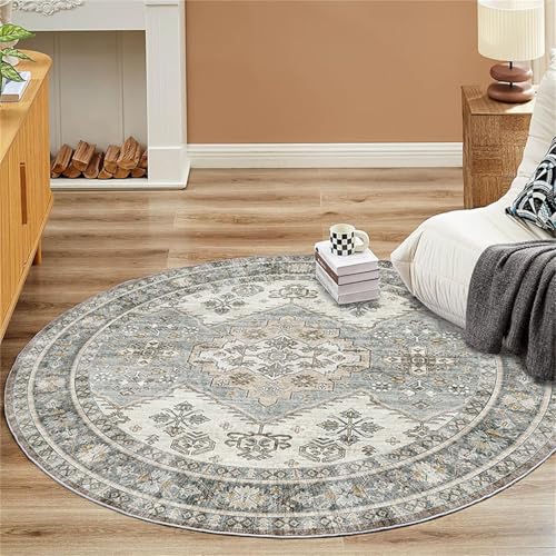 Kunsen Moderne Teppiche Wohnzimmer 100x100cm Grau Weiches, rutschfestes, retroes Blumenmuster für das und Bett Kinderteppiche Mädchen Kinderteppich Junge Kunsen Moderne Teppiche Wohnzimmer 100x100cm Grau Weiches, rutschfestes, retroes Blumenmuster für das und Bett Kinderteppiche Mädchen Kinderteppich Junge von Kunsen