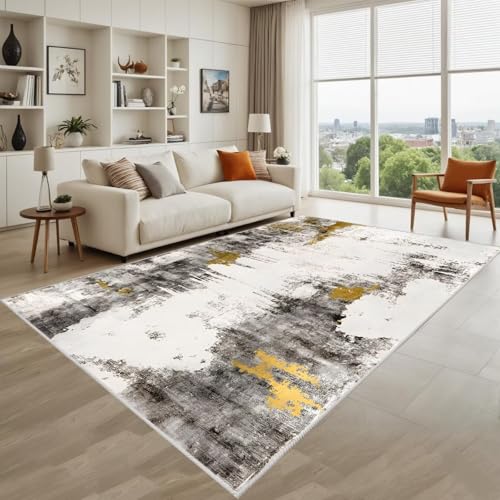 Kunsen Nicht Verblassen Dywany Do Salonu Grau 200X250Cm Kurzflor Abstraktes Design Für Flurbüros von Kunsen