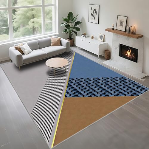 Kunsen Rug Staubdicht grau blau 50x80cm, Moderne Streifen Werden für Schlafzimmerflure verwendet von Kunsen