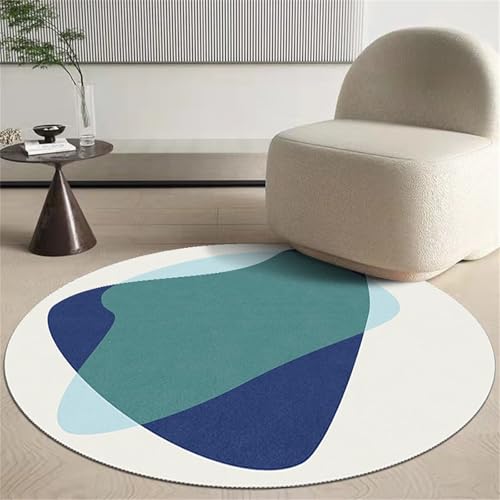 Kunsen Rugs 100x100cm Blau Waschbar, modern und minimalistisch, geeignet für das Schlafzimmer Teppich Läufer Waschbar Fußbodenheizung Kunsen Rugs 100x100cm Blau Waschbar, modern und minimalistisch, geeignet für das Schlafzimmer Teppich Läufer Waschbar Fußbodenheizung von Kunsen