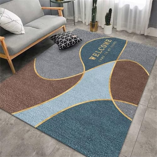 Kunsen Rugs for Bedroom Teppich unter esstisch Waschbar blau 80X120CM von Kunsen