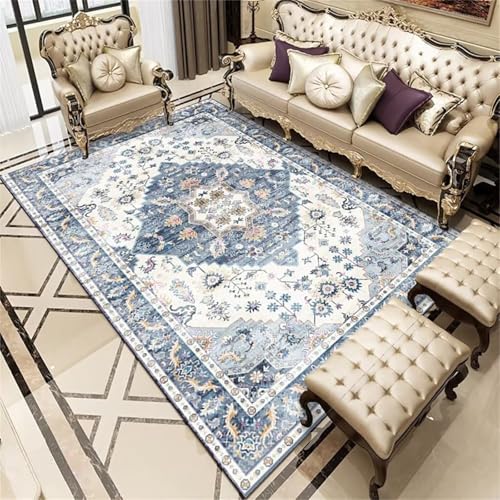 Kunsen Rutschstopp Teppich Haustür Innen 180X230Cm Blauer, Kurzflor Vintage-Blumen Kunsen Rutschstopp Teppich Haustür Innen 180X230Cm Blauer, Kurzflor Vintage-Blumen von Kunsen