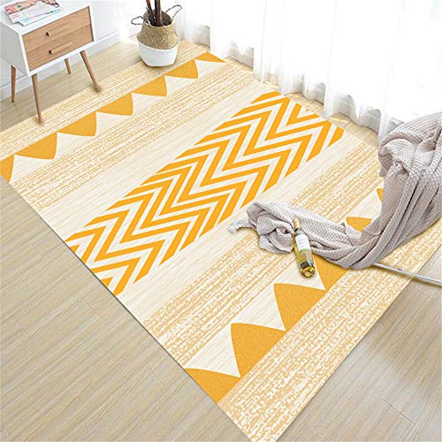 Kunsen Schallschutz Teppich Gelb gestreiftes Dreieck Design modernen Schlafzimmer Sofa Teppich weich und pflegeleicht Teppich Groß Teppich Bürostuhl Geeignet gelb 160 x 230 cm von Kunsen