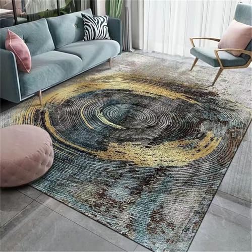 Kunsen Sitzecke Kinderzimmer Flur Teppich Grau Buntes, waschbares Retro-Druckdesign 110x240CM von Kunsen