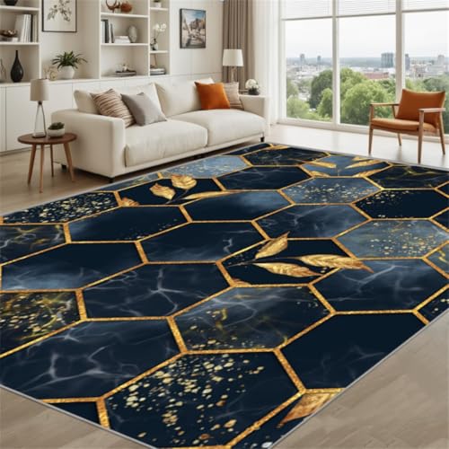 Kunsen Tapis De Salon Résistant Dunkelblau 160X230Cm, Kurzflor Abstrakte Geometrie Für Schlafzimmer,Esszimmer,Korridor Kunsen Tapis De Salon Résistant Dunkelblau 160X230Cm, Kurzflor Abstrakte Geometrie Für Schlafzimmer,Esszimmer,Korridor von Kunsen