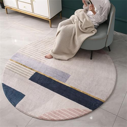 Kunsen Teppich+Wohnzimmer 40x40cm lila grau Weiches, langlebiges modernes Streifendesign für das Wohnzimmer und Schlafzimmer am Bettrand Small Bedroom Rug Baby Teppich Mädchen von Kunsen