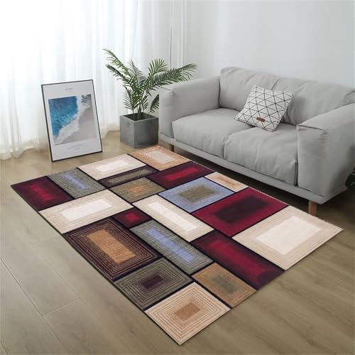 Kunsen Teppich Eingang 180X230CM Rot Nicht verformtes mehrfarbiges modernes Wohnzimmer mit geometrischem Muster Ornament tepich Kunsen Teppich Eingang 180X230CM Rot Nicht verformtes mehrfarbiges modernes Wohnzimmer mit geometrischem Muster Ornament tepich von Kunsen